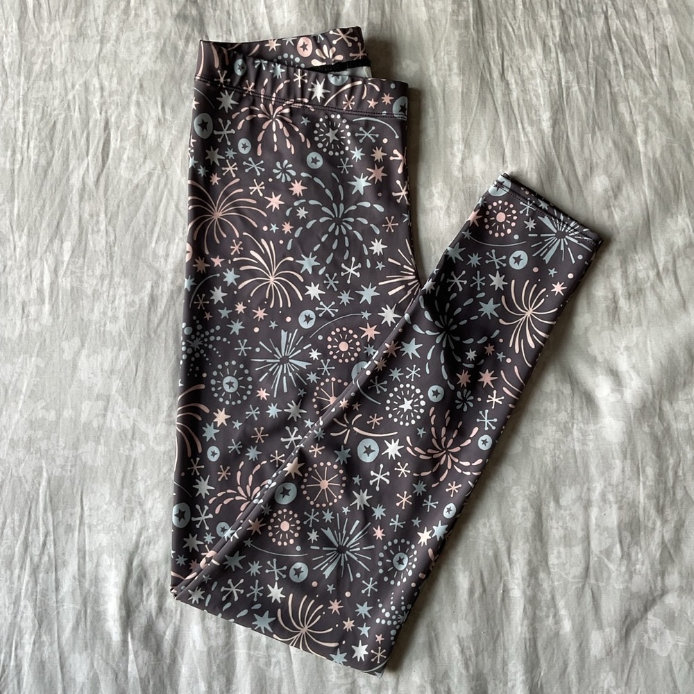 🆕 Red Bubble There are Fireworks Everywhere Gray Leggings